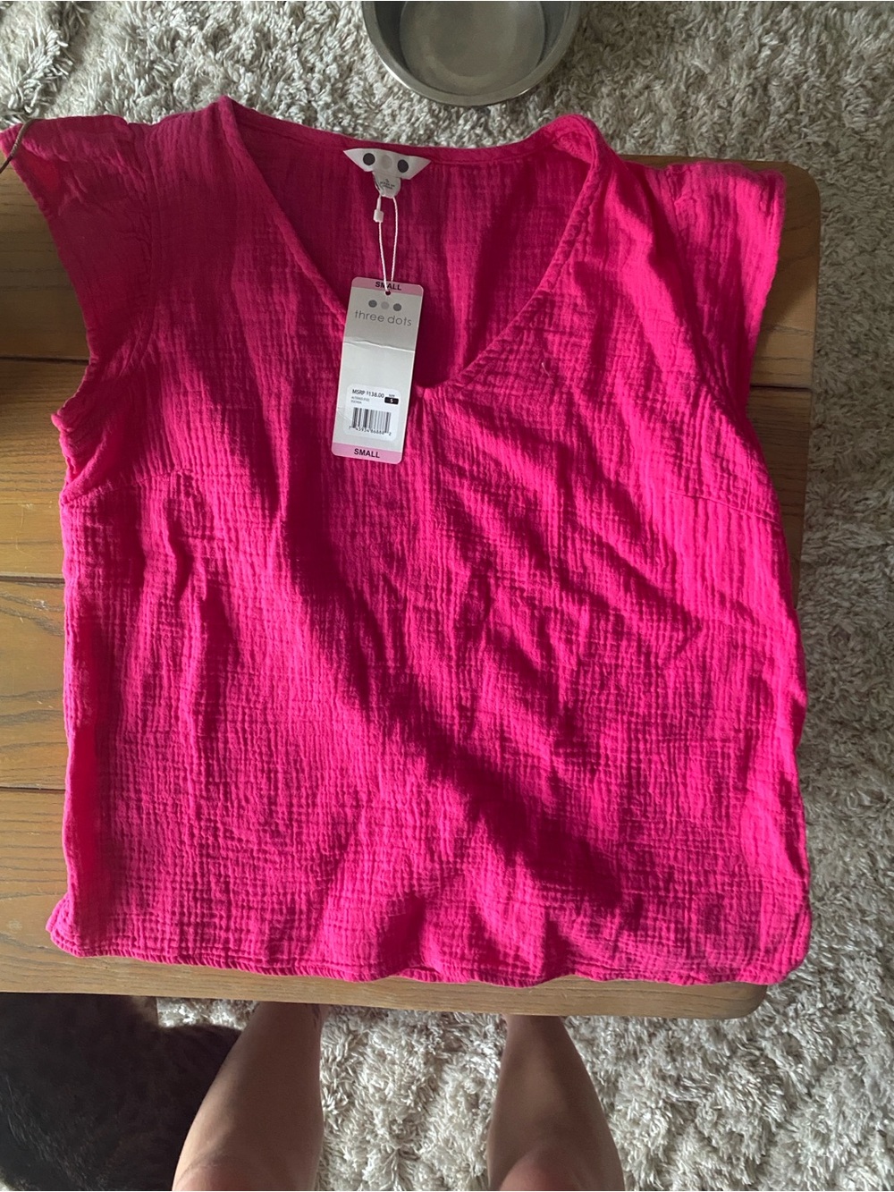 Three dots double gauze blouse